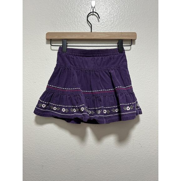 Janie and Jack Purple Corduroy Embroidered Tiered Lined Skirt 12-18 Months - Picture 3 of 4